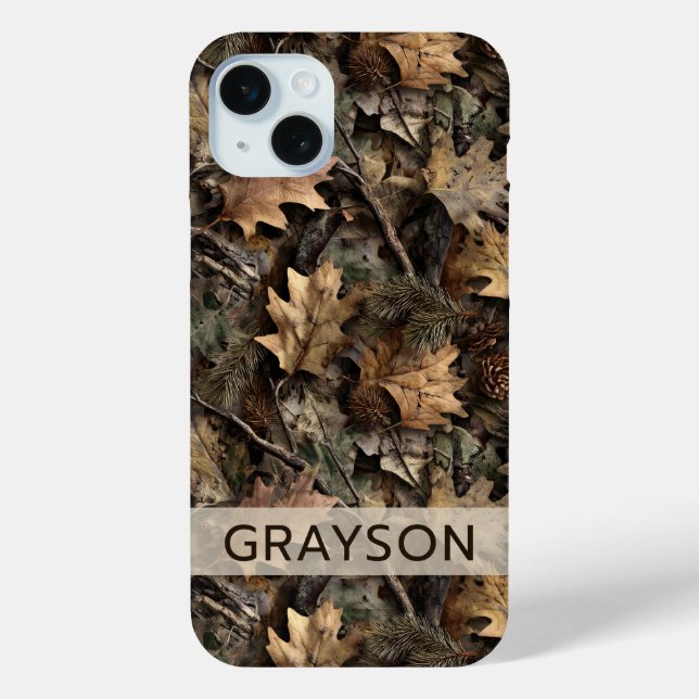Funda De Case-Mate Para iPhone Fall Leaves Camouflage Personalized (Reverso )