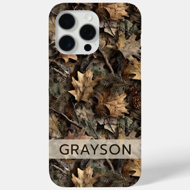 Funda De Case-Mate Para iPhone Fall Leaves Camouflage Personalized (Reverso )