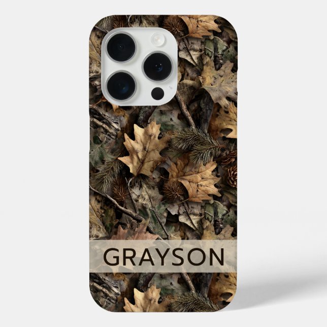 Funda De Case-Mate Para iPhone Fall Leaves Camouflage Personalized (Reverso )