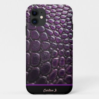 Funda Para iPhone 11 Falsa caja púrpura de encargo de la piel de