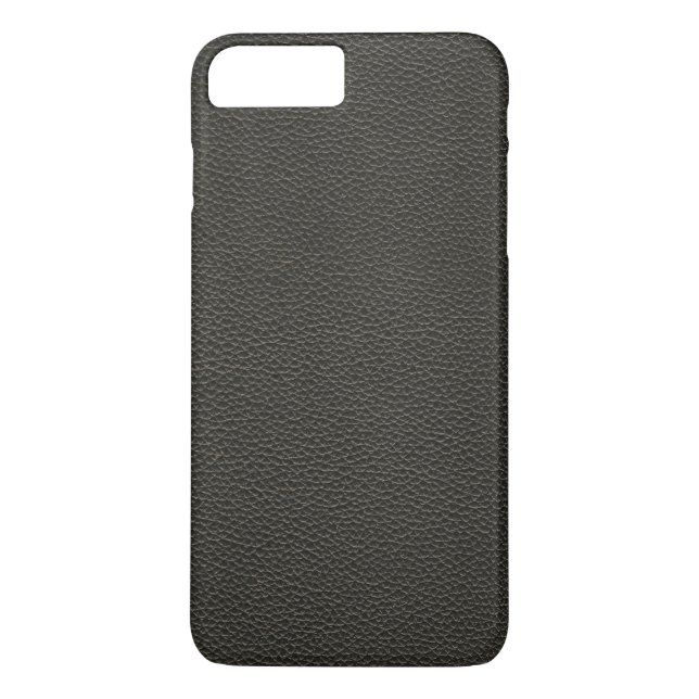 Funda De Case-Mate Para iPhone Falsa textura de cuero negra (Reverso)