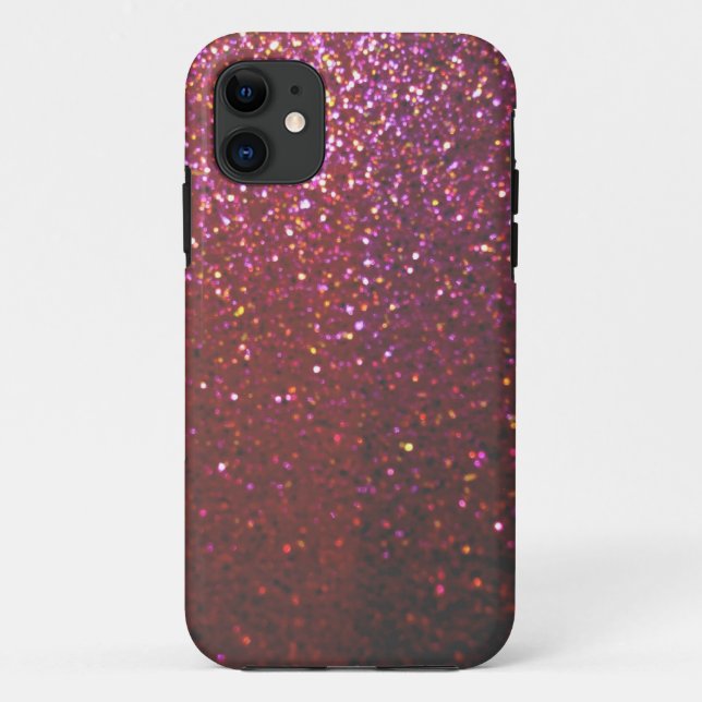 Funda De Case-Mate Para iPhone Falsas chispas y purpurina de las rosas fuertes - (Reverso)