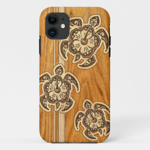 Funda Para iPhone 11 Falso caso hawaiano de madera del iPhone 5 de la