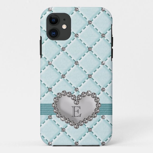 Funda De Case-Mate Para iPhone Falso corazón diamante de imitación acolchado de (Reverso)