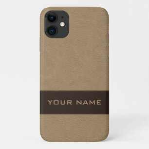 Funda Para iPhone 11 Falso cuero beige personalizado