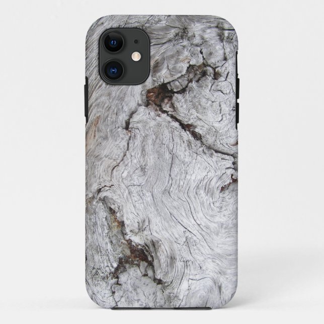 Funda De Case-Mate Para iPhone Falso Driftwood agrietado (Reverso)