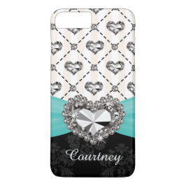 Funda Para iPhone 8 Plus/7 Plus Falso iPhone diamante de imitación 7 del corazón