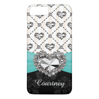 Funda Para iPhone 8 Plus/7 Plus Falso iPhone diamante de imitación 7 del corazón