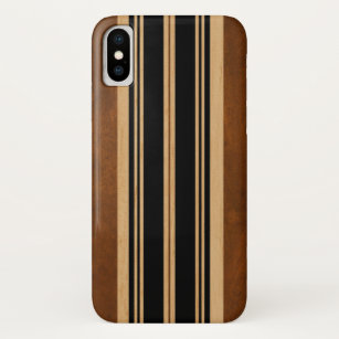 Funda Para iPhone X Falso Koa negro de madera de la tabla hawaiana de