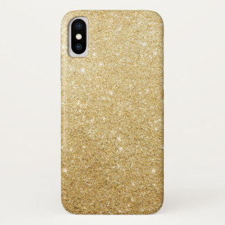 Funda Para iPhone X Falso lujo elegante del purpurina del oro