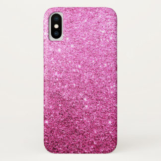 Funda Para iPhone X Falso lujo rosado elegante del purpurina
