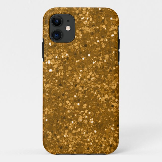 Funda De Case-Mate Para iPhone Falso purpurina real del oro (Reverso)