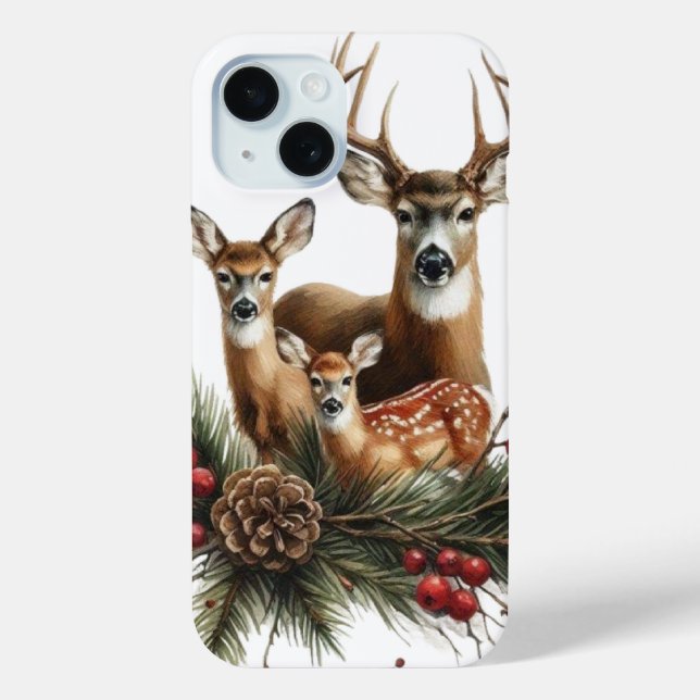 Funda De Case-Mate Para iPhone Familia de Ciervos  (Reverso )