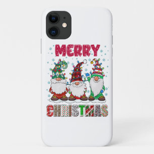 Funda Para iPhone 11 Familia de gnomos divertidos del árbol de Navidad