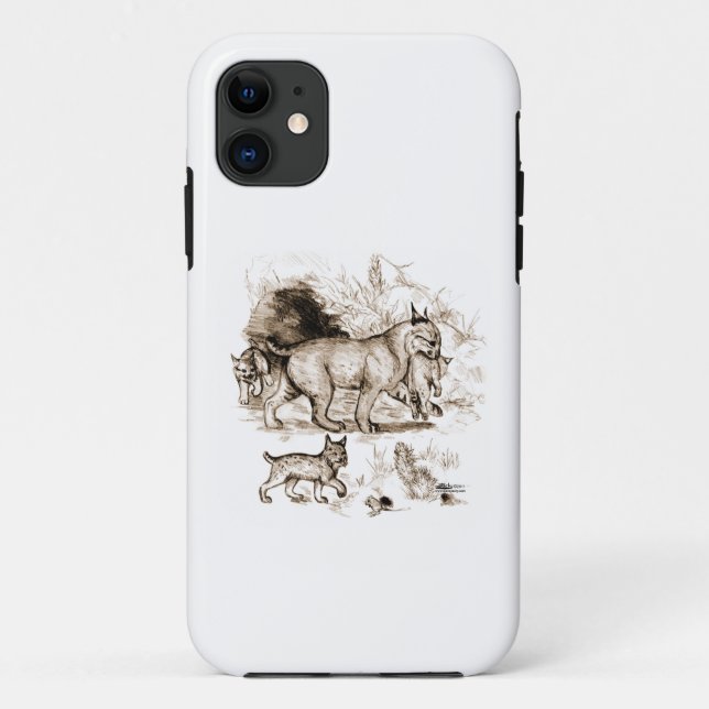 Funda De Case-Mate Para iPhone Familia de Linces Rojos (Reverso)