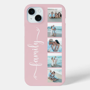 Funda Para iPhone 15 Mini Familia Escritura Foto Rosa Rubor