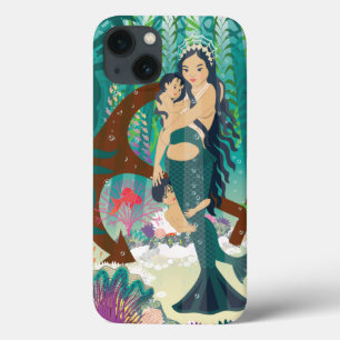 Funda Para iPhone 13 Familia Mermaid