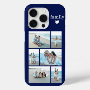 Funda Para iPhone 15 Pro Familia Moderna 6 Foto Azul Marino