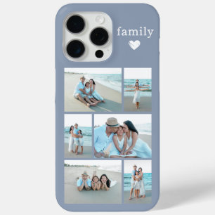 Funda Para iPhone 15 Pro Max Familia Moderna 6 Foto Azul Polvo