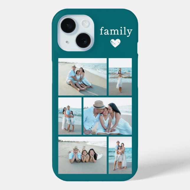 Funda De Case-Mate Para iPhone Familia Moderna 6 Foto Azul Turquesa (Reverso )