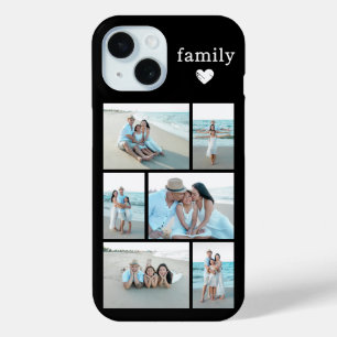 Funda Para iPhone 15 Familia Moderna 6 Foto Negra