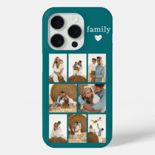 Funda Para iPhone 15 Pro Familia Moderna 8 Foto Verde Acuario