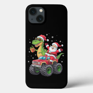 Funda Para iPhone 13 Familia navidad coincidiendo con dinosaurio de San