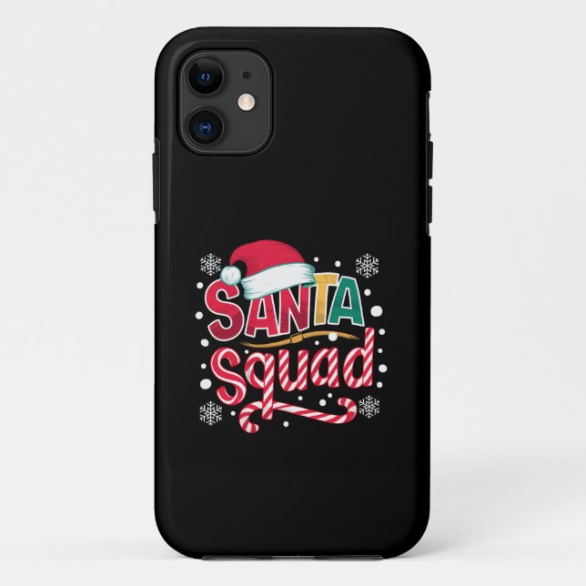 Funda De Case-Mate Para iPhone Familia Santa Squad Xmas Squad coincidiendo con Sa (Reverso)