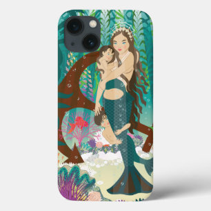 Funda Para iPhone 13 Familia Sirena (brunettes)