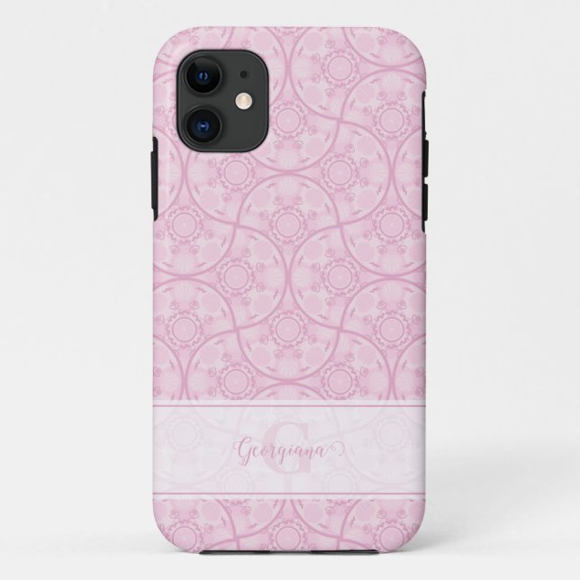 Funda De Case-Mate Para iPhone Fanáticos Monogramados De Arte Deco Preppy En Mand (Reverso)
