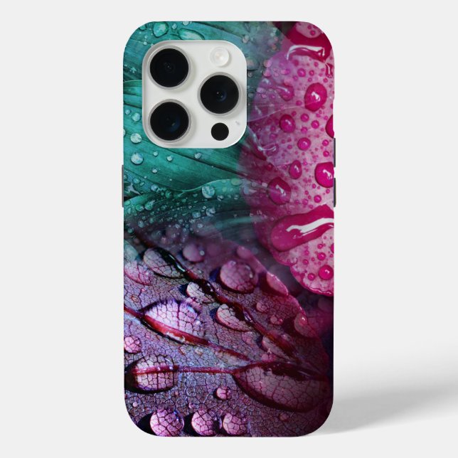 Funda De Case-Mate Para iPhone Fanciosas hojas húmedas (Reverso )