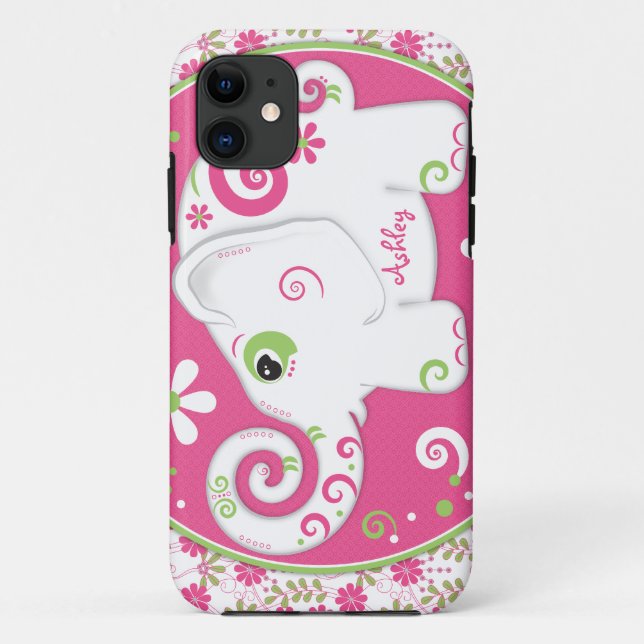 Funda De Case-Mate Para iPhone Fancy Elephant Floral (Reverso)