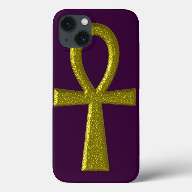 Funda De Case-Mate Para iPhone Fancy Gold Ankh (Reverso)