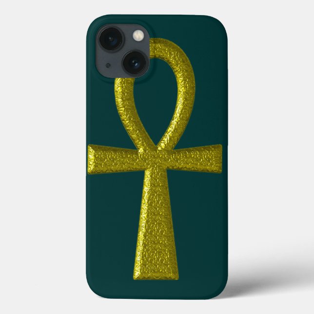 Funda De Case-Mate Para iPhone Fancy Gold Ankh (Reverso)