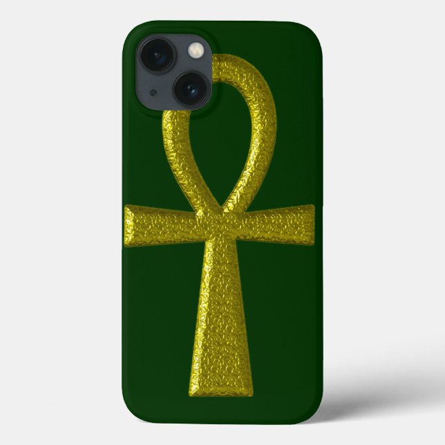Funda De Case-Mate Para iPhone Fancy Gold Ankh (Reverso)