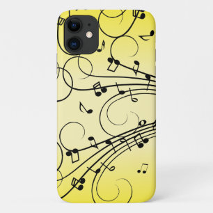 Funda Para iPhone 11 Fancy Music Notes Yellow