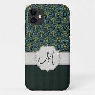 Funda Para iPhone 11 Fans verde azuladas y rayas del pavo real con el