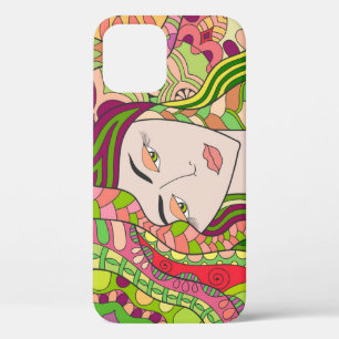 Funda Para iPhone 12 Fantasía: Abstracta gente de primavera.