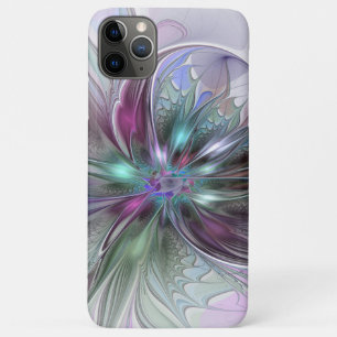 Funda Para iPhone 11 Pro Max Fantasía abstracta moderna fractal floral colorida