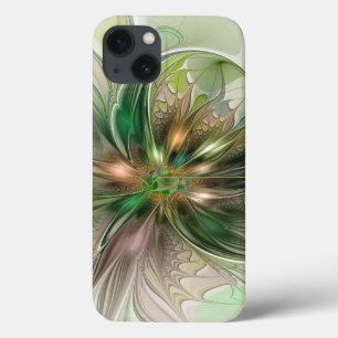 Funda Para iPhone 13 Fantasía abstracta moderna y colorida de flor frac