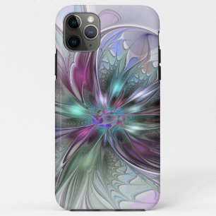 Funda Para iPhone 11 Pro Max Fantasía abstracta moderna y colorida de flor frac