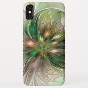 Funda Para iPhone XS Max Fantasía abstracta moderna y colorida Flor fractal