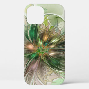 Funda Para iPhone 12 Fantasía abstracta moderna y colorida Flor fractal