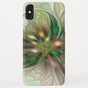 Funda Para iPhone XS Max Fantasía abstracta moderna y colorida Flor fractal