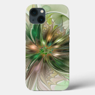 Funda Para iPhone 13 Fantasía abstracta moderna y colorida Flor fractal