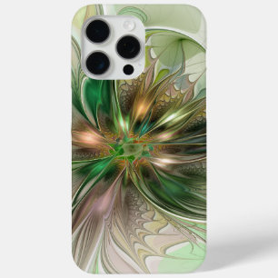 Funda Para iPhone 15 Pro Max Fantasía abstracta moderna y colorida Flor fractal