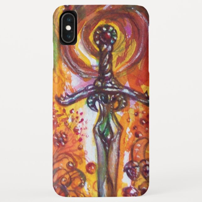 Funda De Case-Mate Para iPhone Fantasía amarillo rojo DURENDAL ÉPIC SWORD (Reverso)