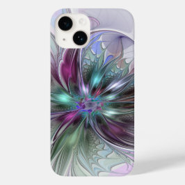 Funda Para iPhone 14 De Case-Mate Fantasía colorida Resumen Flor Fractal Moderna