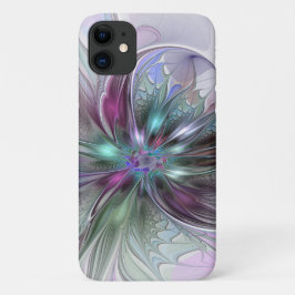 Funda Para iPhone 11 Fantasía colorida Resumen Flor Fractal Moderna