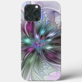 Funda Para iPhone 13 Pro Max Fantasía colorida Resumen Flor Fractal Moderna